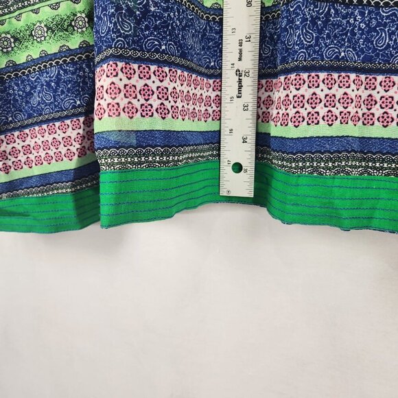 DIYA Design Studios Slip Dress Women's M Sleeveless India Blue Green To Knee - Picture 5 of 9